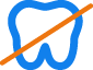 blue outline of a tooth with a diagonal orange line through it, signifying tooth extraction at West Richland Family Dental