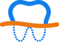 Outline of tooth bisected by an orange line, signifying gum disease treatment at West Richland Family Dental