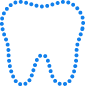 dotted outline of a tooth, signifying tooth shaping, which can be done at West Richland Family Dental