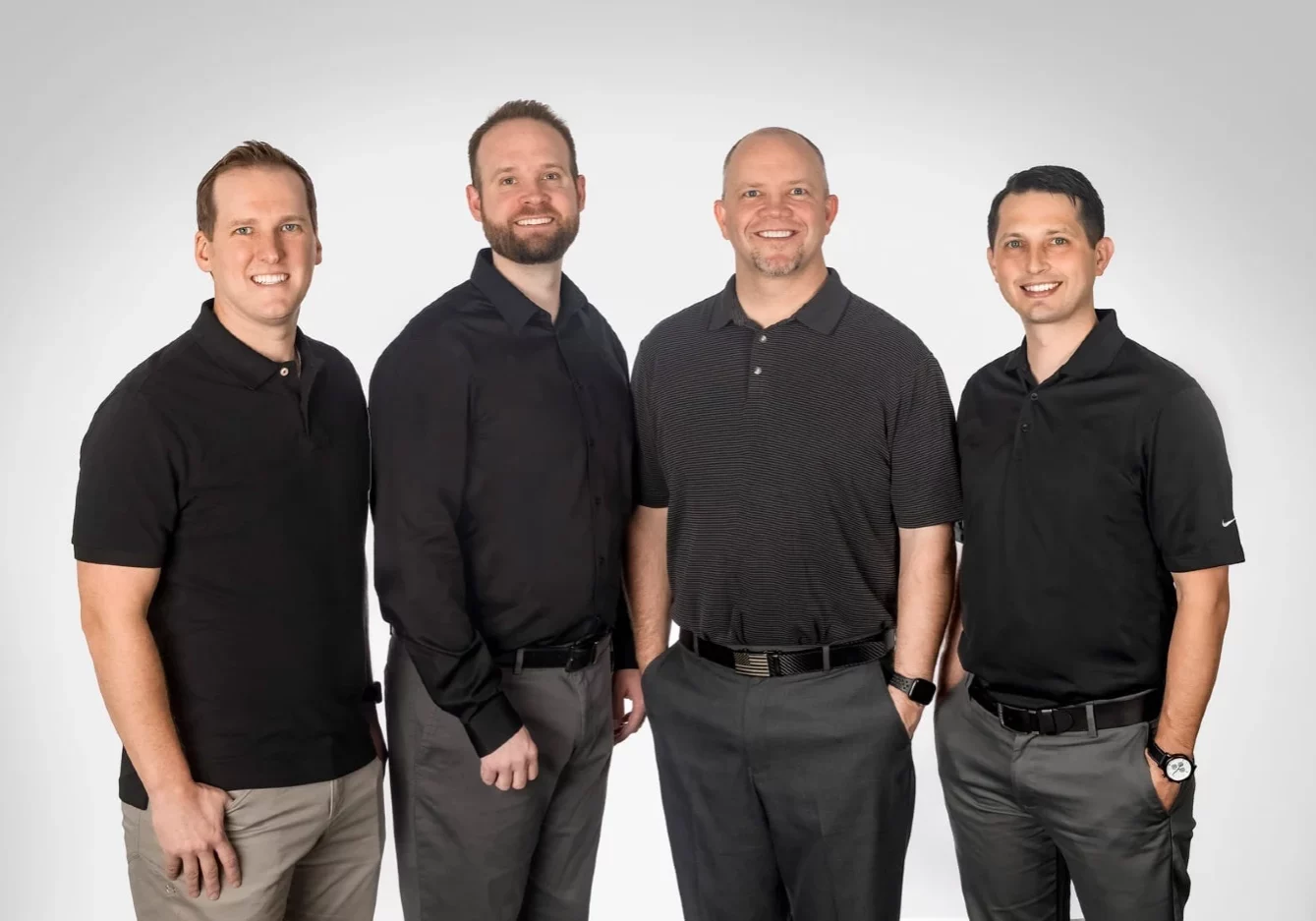 WRFD-Group-WEB3mob The dentists at West Richland Family Dental. From left to right, Michael Maxfield, Jarom Smith, Jason Madsen, and Wes Karlson